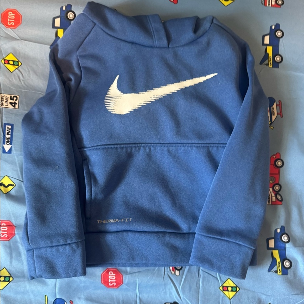 Nike Blue and White Sweatshirt Pullover